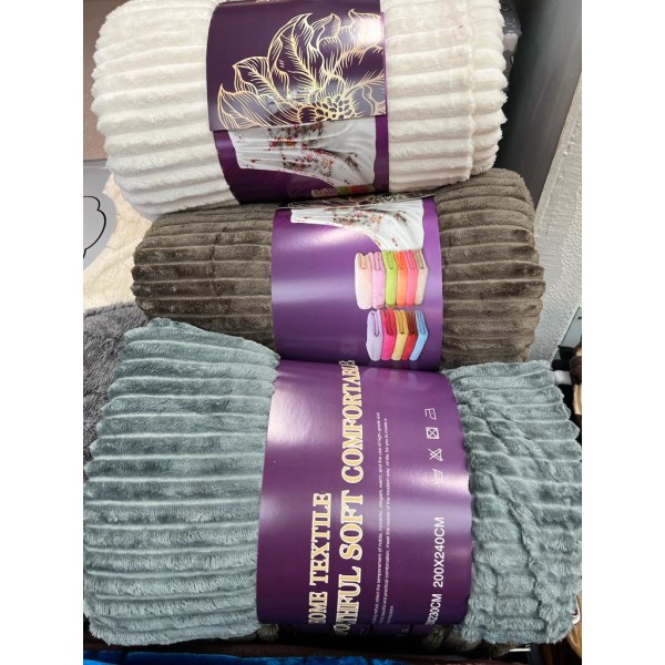 Pătură catifelată cocolino-MATERIAL GROS GROFAT pentru pat dublu COD: PGF1
