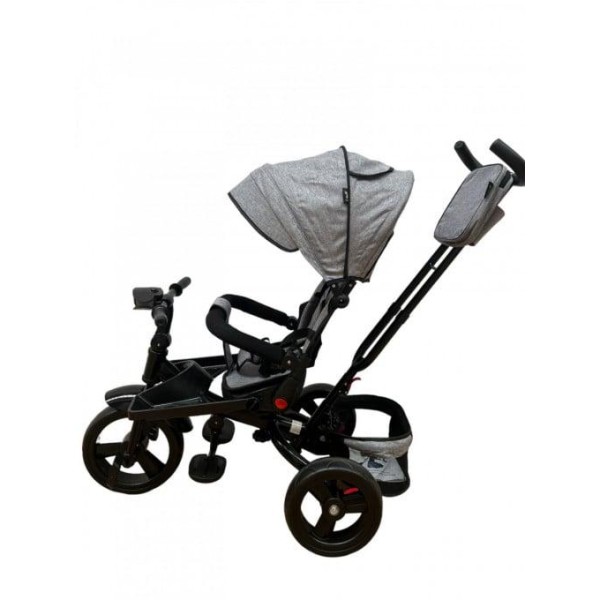 Tricicleta cu pozitie de somn, muzica si lumini, 8 luni - 4 ani, Roz Pudra - SL02 GRI