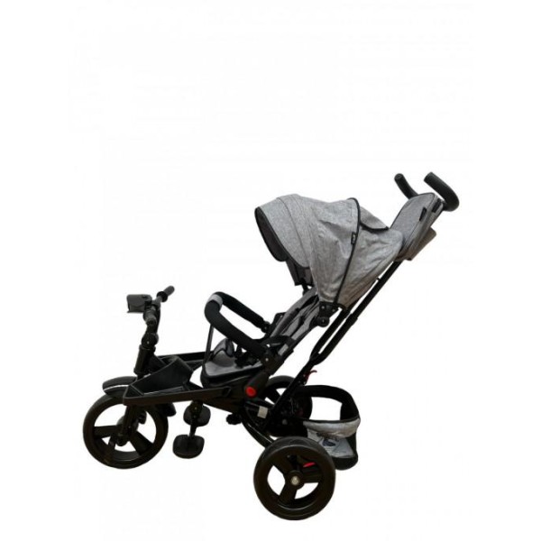 Tricicleta cu pozitie de somn, muzica si lumini, 8 luni - 4 ani, Roz Pudra - SL02 GRI