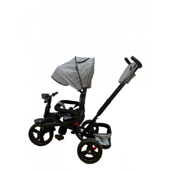 Tricicleta cu pozitie de somn, muzica si lumini, 8 luni - 4 ani, Roz Pudra - SL02 GRI