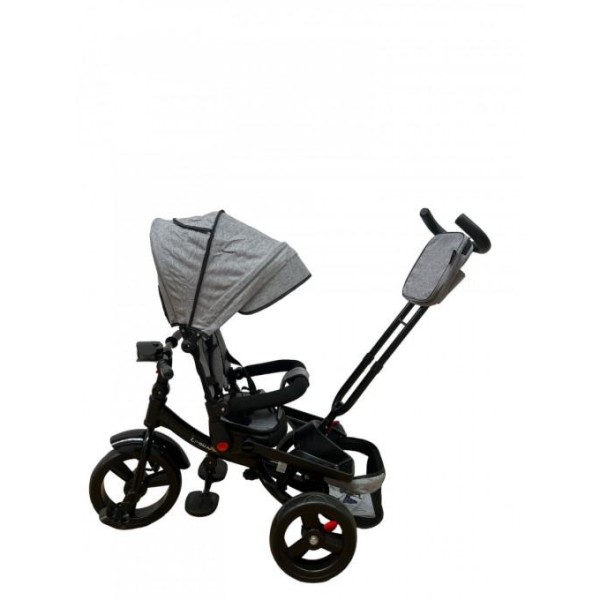 Tricicleta cu pozitie de somn, muzica si lumini, 8 luni - 4 ani, Roz Pudra - SL02 GRI