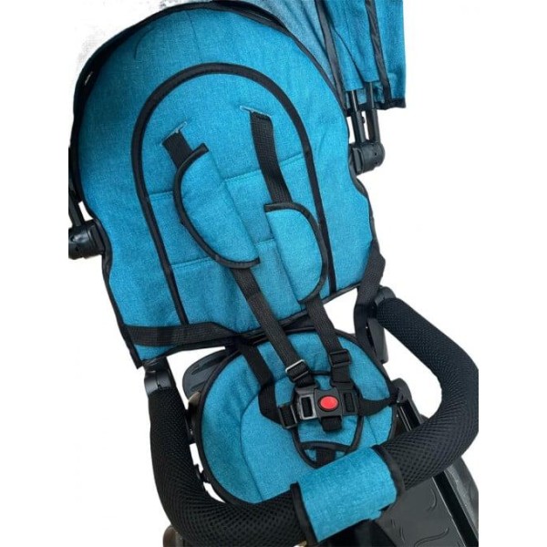 Tricicleta cu pozitie de somn, muzica si lumini, 8 luni - 4 ani, Roz Pudra - SL02 TURQOISE