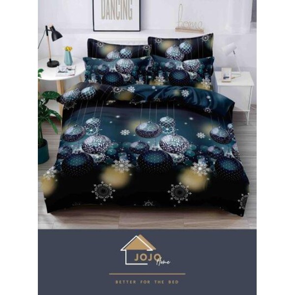 Lenjerie pat 1 PERSOANA, BUMBAC FINET, 4 piese, X-Mass Collection Jojo Home JC1P14
