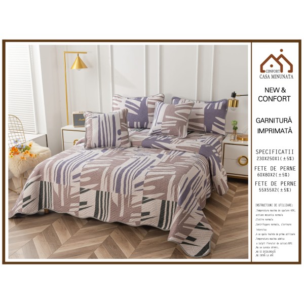 Cuvertura de pat, 5 piese, 230X250 CM, (BUMBAC 100%),CUV5PP32