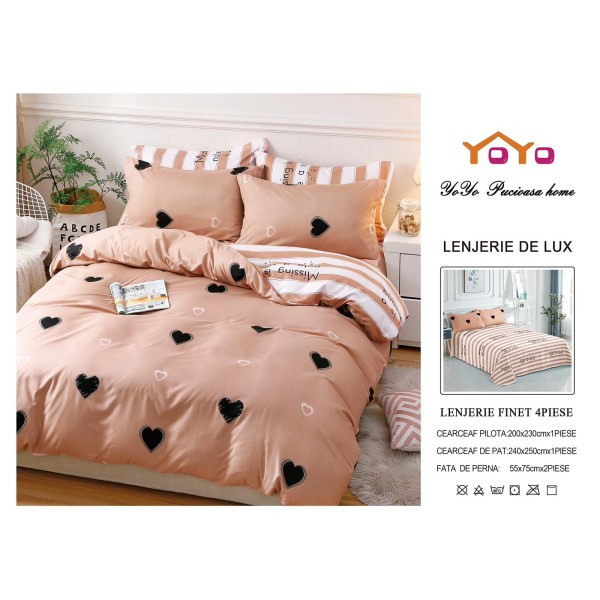 Lenjerie de pat 4 Piese Bumbac finetat OTP10