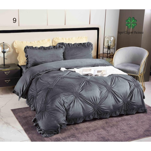 Set pat Luxury 4 Piese din Catifea LC4P12