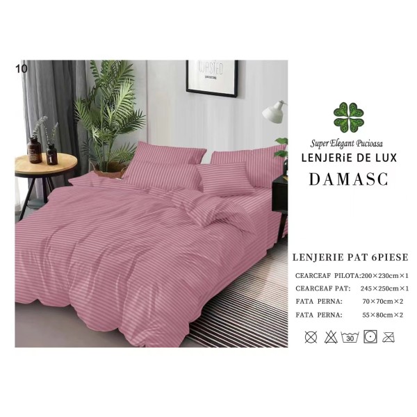 Lenjerie din Damasc - 6 Piese - Pat Dublu -DMP9