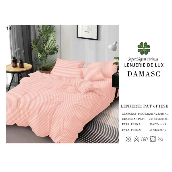 Lenjerie din Damasc - 6 Piese - Pat Dublu -DMP11