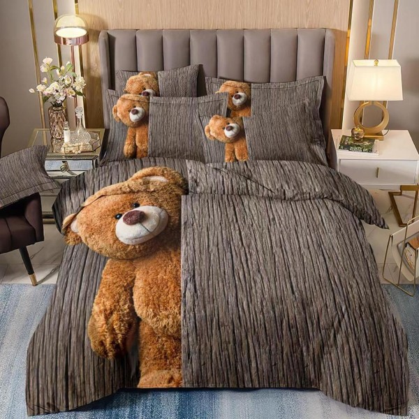 Lenjerie pat dublu, Bumbac Finet Superior, 6 Piese, Bumbac Finet, 3D, YO3D-50 Lenjerie pat dublu, Bumbac Finet Superior, 6 Piese, Bumbac Finet, 3D, YO3D-50