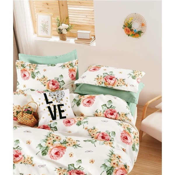 Lenjerie de Pat din Finet cu 2 Fete, 6 Piese, Pat 2 Persoane, LF6DOU2