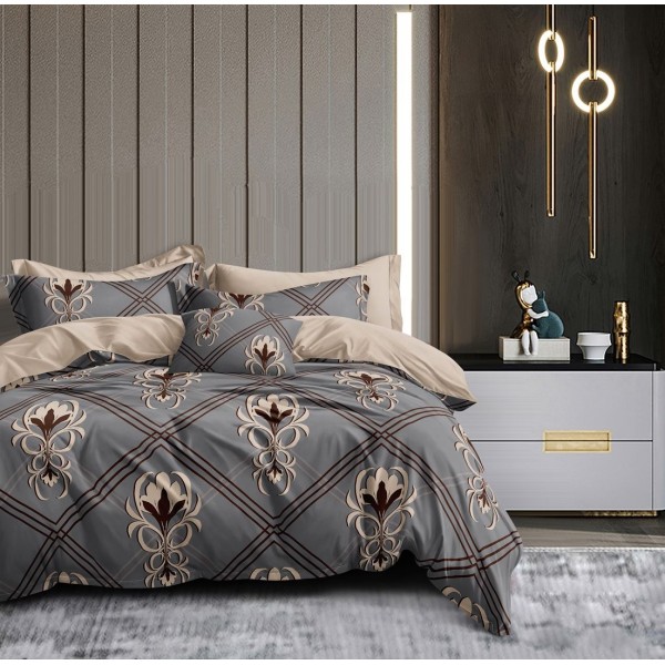 Lenjerie de Pat din Finet cu 2 Fete, 6 Piese, Pat 2 Persoane, LF6DOU5