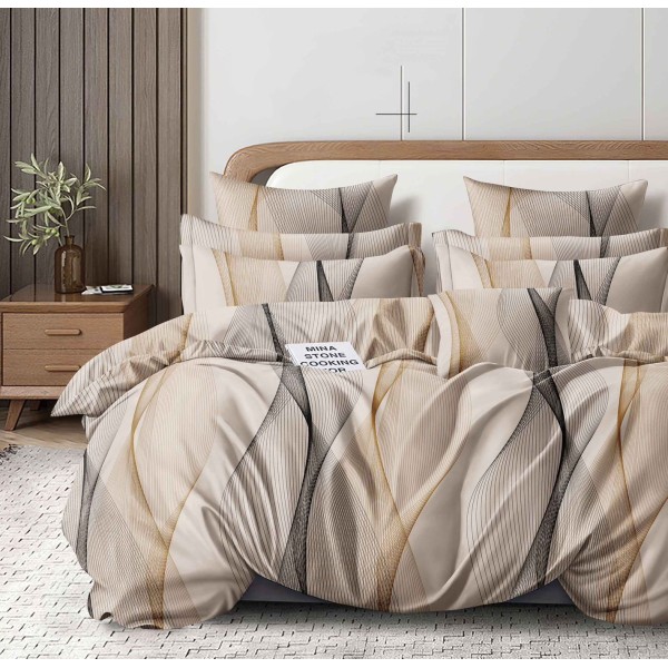 Lenjerie de Pat din Finet cu 2 Fete, 6 Piese, Pat 2 Persoane, LF6DOU10