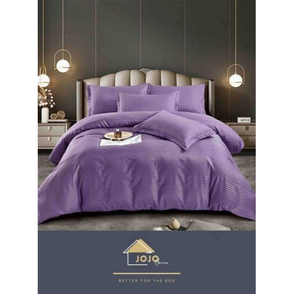 Lenjerie de pat, 2 persoane, damasc, 6 piese, cu elastic, UniDeluxe LDJ6PE4