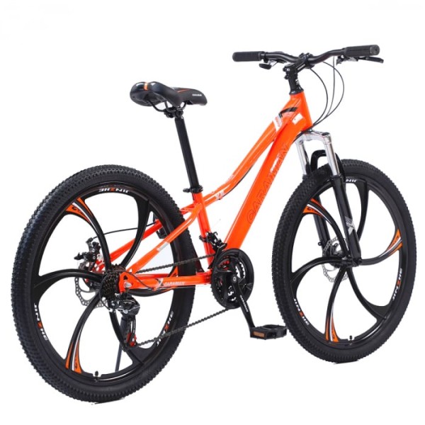 Bicicletă Caraiman, roți 24 sau 26  inch, cadru oțel, frâne pe disc, PORTOCALIE , TBA1
