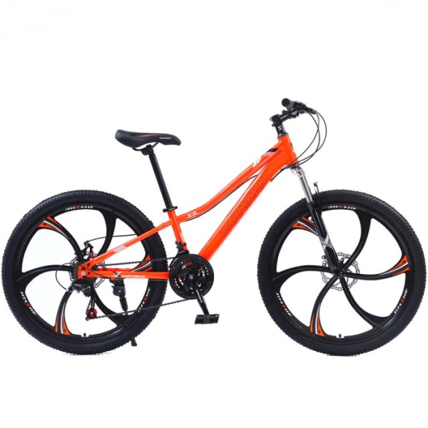 Bicicletă Caraiman, roți 24 sau 26  inch, cadru oțel, frâne pe disc, PORTOCALIE , TBA1