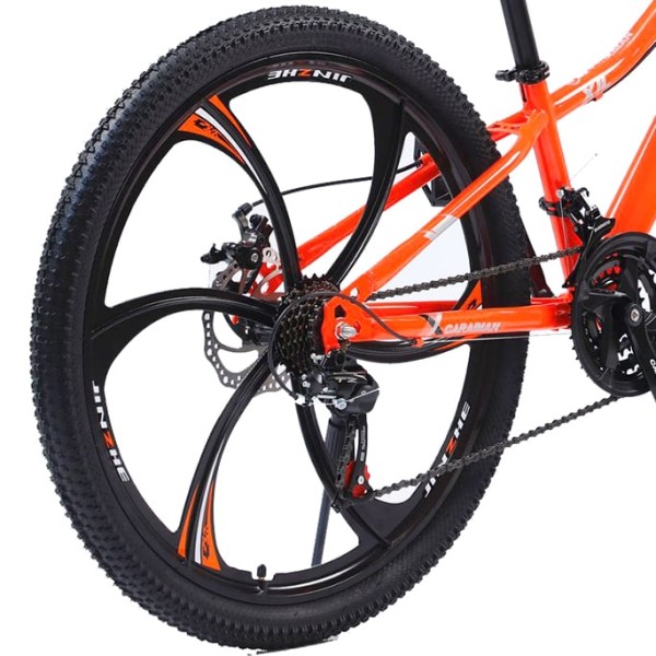 Bicicletă Caraiman, roți 24 sau 26  inch, cadru oțel, frâne pe disc, PORTOCALIE , TBA1