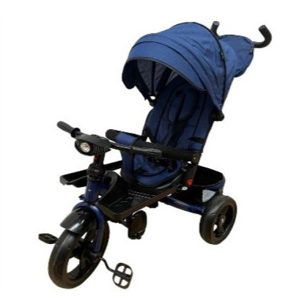 Tricicleta cu pozitie de somn, muzica si lumini, 8 luni - 4 ani, ALBASTRU Tricicleta cu pozitie de somn, muzica si lumini, 8 luni - 4 ani, ALBASTRU