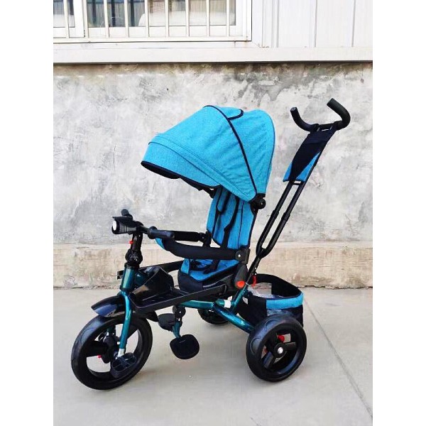 Tricicleta cu pozitie de somn, muzica si lumini, 8 luni - 4 ani, BLEU