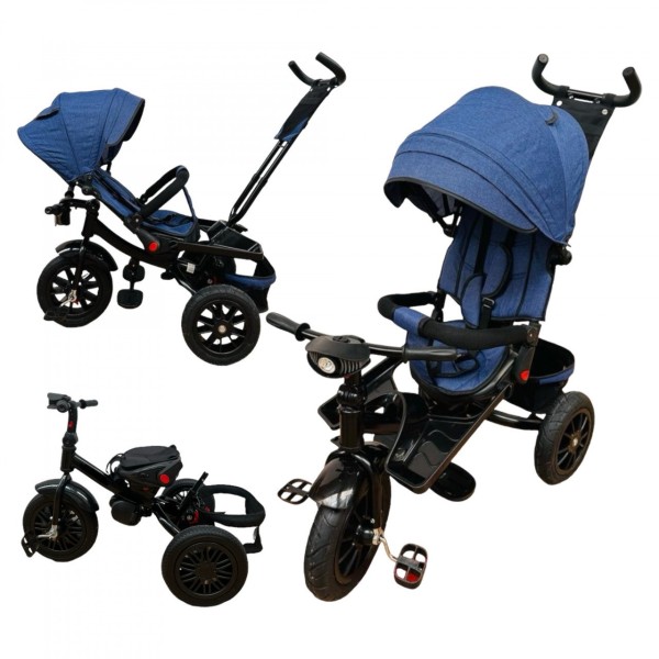 Tricicleta copii cu scaun reversibil si spatar reglabil Albastru 5099 EVA