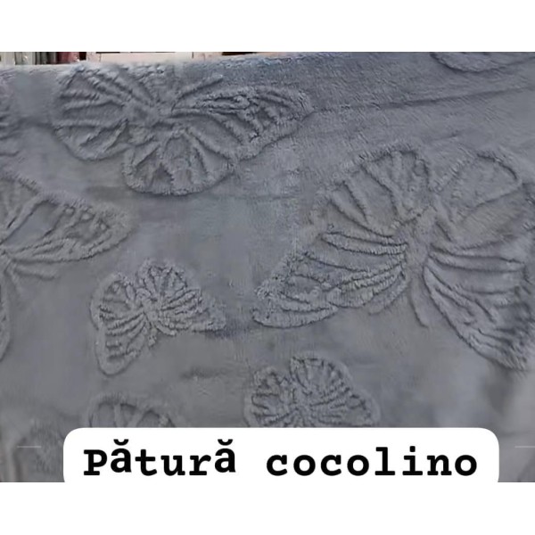 Pătura Cocolino 1200gr, 200x230cm, fluturi 3D în relief, gri , PC3DP3