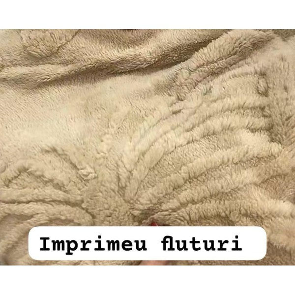 Pătura Cocolino 1200gr, 200x230cm, fluturi 3D în relief, BEJ , PC3DP7