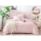 Lenjerie DIN FINET 6 piese, CEARCEAF DE PAT CU ELASTIC, pat dublu, chenar brodat, ROZ,  LFE6PP2
