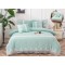 Lenjerie DIN FINET 6 piese, CEARCEAF DE PAT CU ELASTIC, pat dublu, DANTELA, TURQOISE,  LFE6PP7