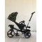 Tricicleta copii cu scaun reversibil si spatar reglabil negru-auriu 5099 EVA
