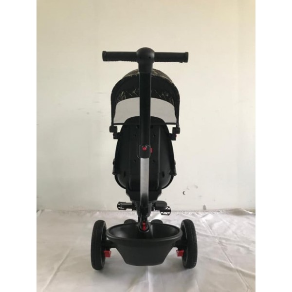 Tricicleta copii cu scaun reversibil si spatar reglabil negru-auriu 5099 EVA
