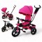 Tricicleta copii cu scaun reversibil si spatar reglabil negru-auriu 5099 EVA