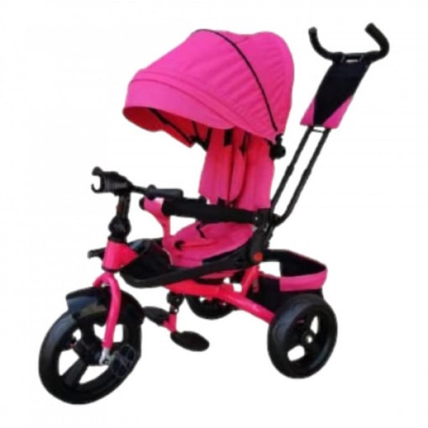 Tricicleta copii cu scaun reversibil si spatar reglabil negru-auriu 5099 EVA