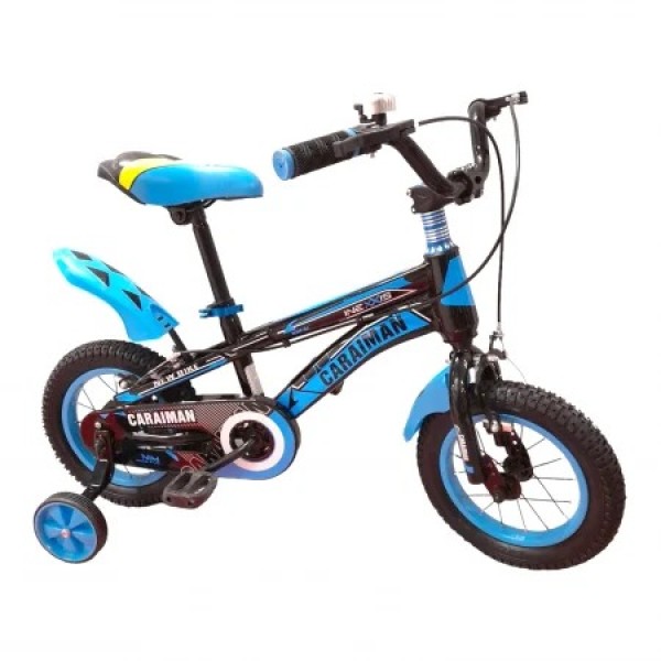 Bicicleta CARAIMAN 12J, Negru-Albastru, Roti 12 inch, Roti Ajutatoare, Varsta 3-5 ani Bicicleta CARAIMAN 12J, Negru-Albastru, Roti 12 inch, Roti Ajutatoare, Varsta 3-5 ani