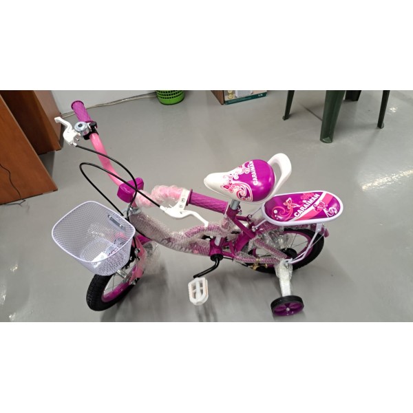 Bicicleta CARAIMAN 12G Roz, Roti 12 inch, Roti Ajutatoare, Varsta 3-5 ani Bicicleta CARAIMAN 12G Roz, Roti 12 inch, Roti Ajutatoare, Varsta 3-5 ani