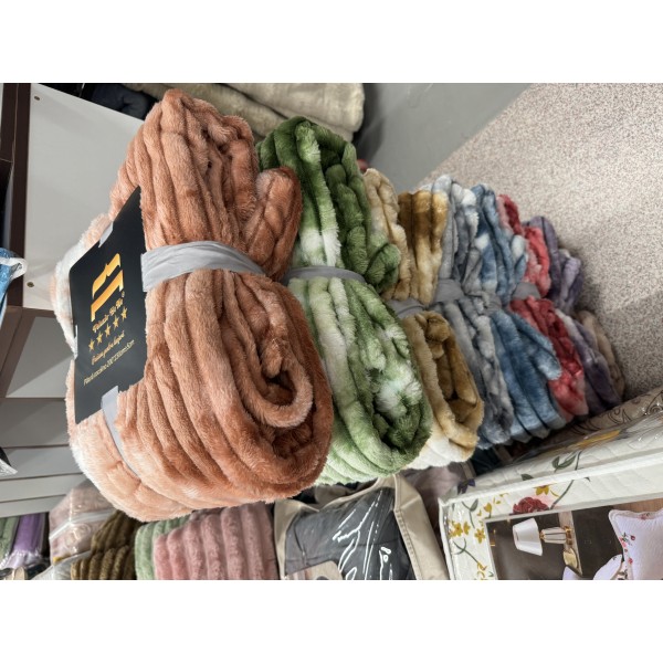 Pătură catifelată cocolino-MATERIAL GROS GROFAT pentru pat dublu COD: PGFD1