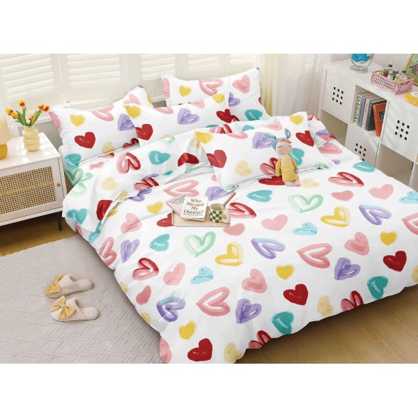 Lenjerie de pat 4 Piese Bumbac finetat OTL58