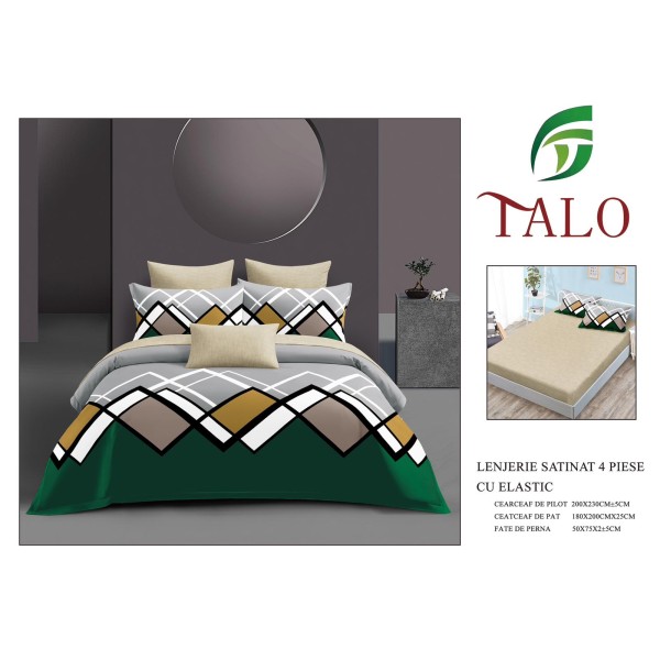 Lenjerie dublă, Bumbac satinat cu Elastic, 4 piese, COD: TRS11