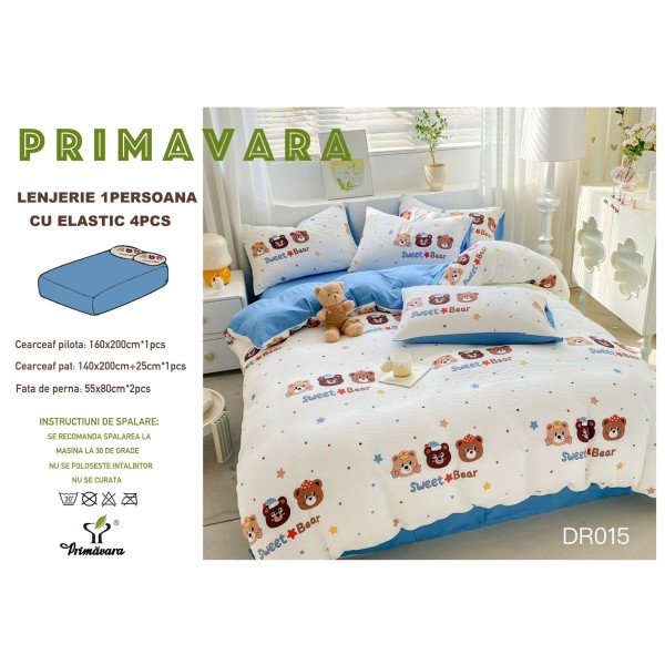 Lenjerie 4 piese finet creponat LCC1P16 Lenjerie 4 piese finet creponat LCC1P16