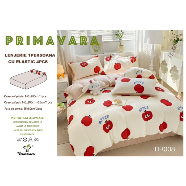 Lenjerie 4 piese finet creponat LCC1P18 Lenjerie 4 piese finet creponat LCC1P18