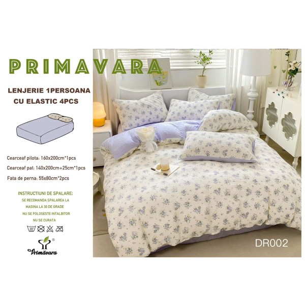 Lenjerie 4 piese finet creponat LCC1P19 Lenjerie 4 piese finet creponat LCC1P19