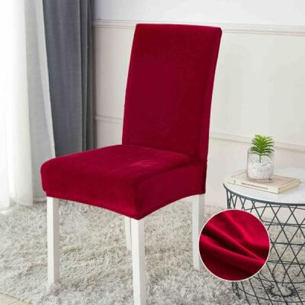 Set 6 huse universale pentru scaun, CATIFEA, Jojo Home, BORDO, HJSC14