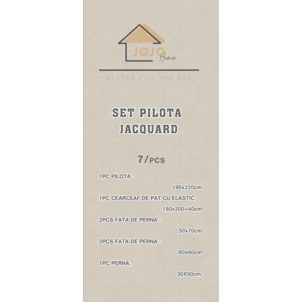 Set Lenjerie Jacquard cu Elastic + Pilota + Perna Tip Puisor, Pat 2 Persoane, 7 Piese, roz,PJQ5-ELASTIC