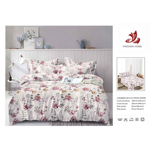 Oferta TRIO Lenjerie de pat din finet  formata din 6 piese LFOTM10