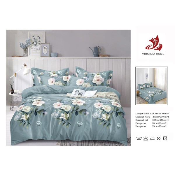 Oferta TRIO Lenjerie de pat din finet  formata din 6 piese LFOTM17