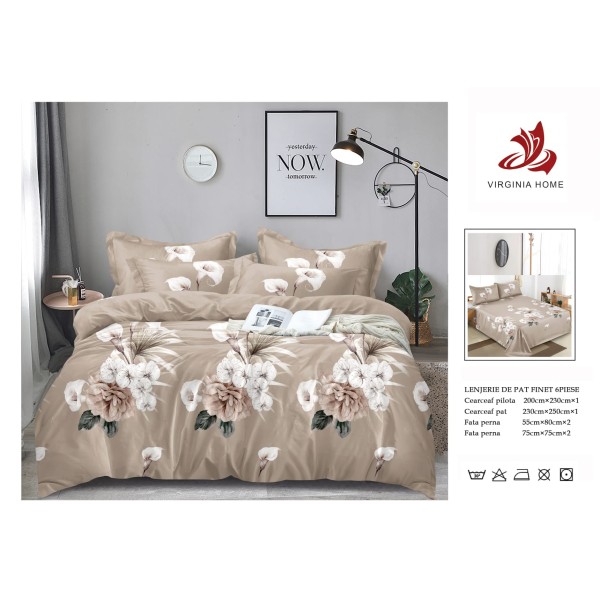 Oferta TRIO Lenjerie de pat din finet  formata din 6 piese LFOTM29