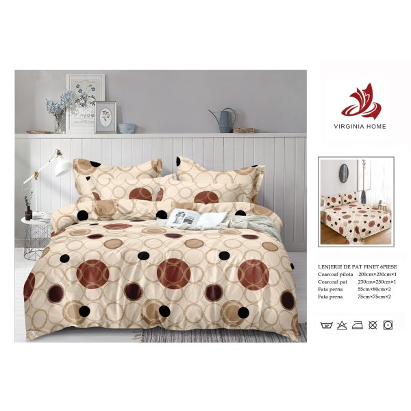 Oferta TRIO Lenjerie de pat din finet  formata din 6 piese LFOTM31