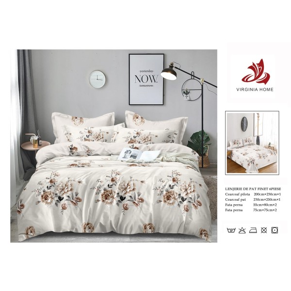 Oferta TRIO Lenjerie de pat din finet  formata din 6 piese LFOTM32
