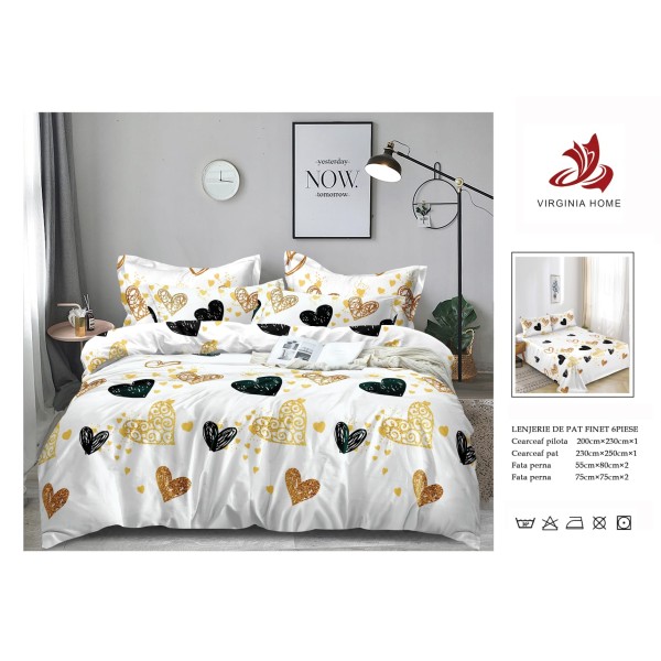 Oferta TRIO Lenjerie de pat din finet  formata din 6 piese LFOTM33