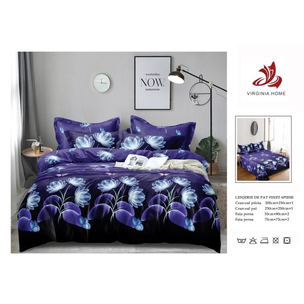 Oferta TRIO Lenjerie de pat din finet  formata din 6 piese LFOTM34