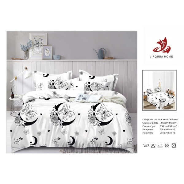 Oferta TRIO Lenjerie de pat din finet  formata din 6 piese LFOTM35