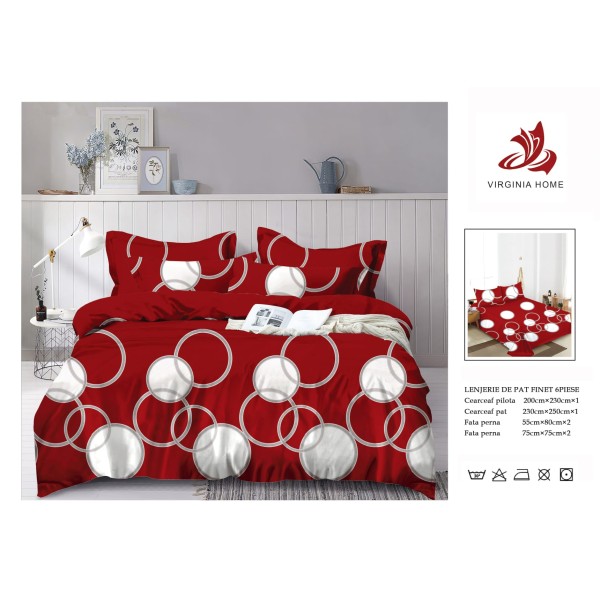 Oferta TRIO Lenjerie de pat din finet  formata din 6 piese LFOTM36